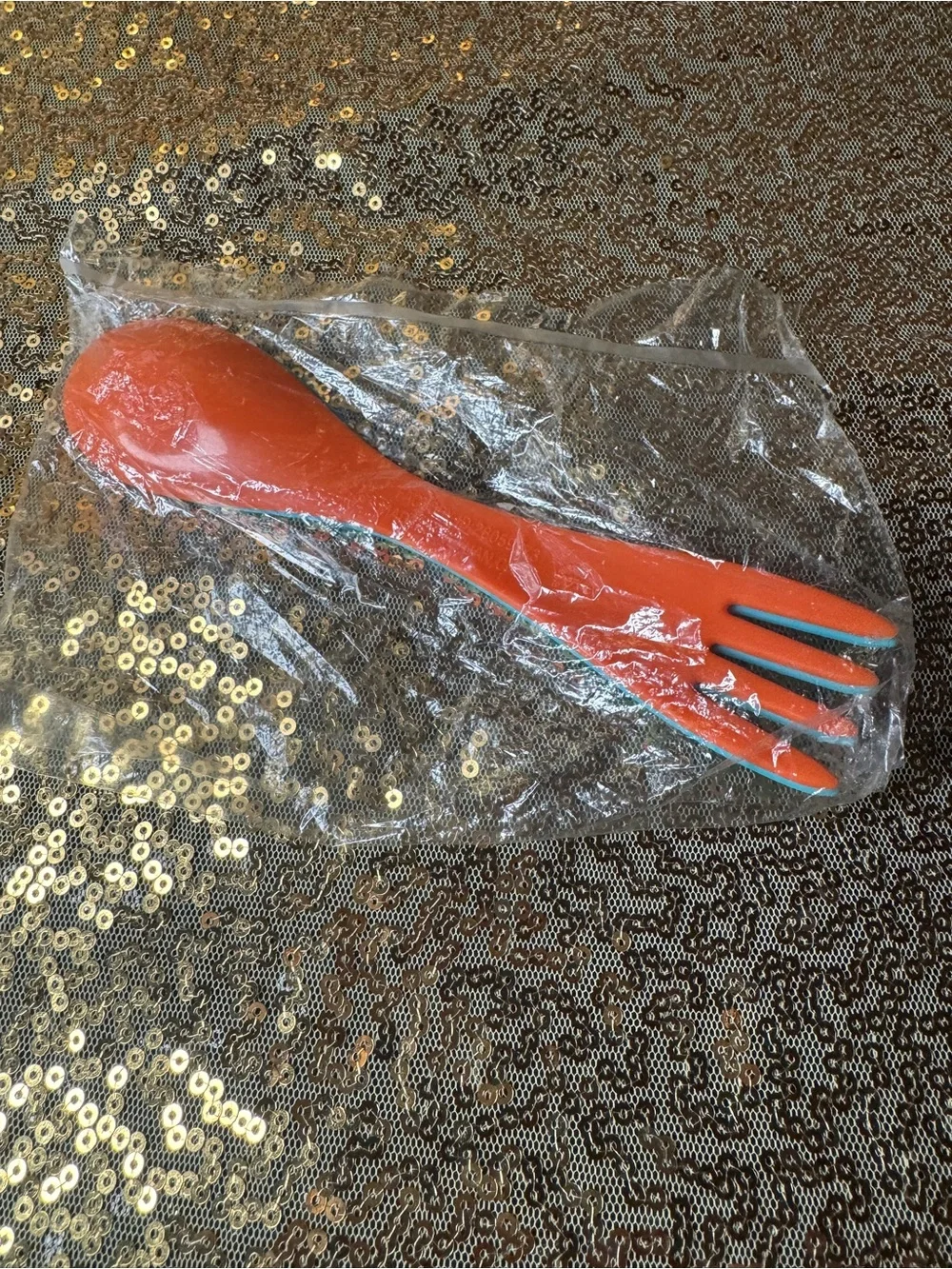 Plastic Sporks - Set of 2 Blue and Orange